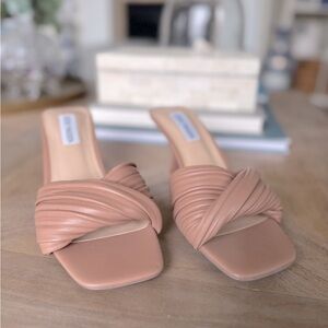 Steve Madden Twinkle Kitten Heel Sandal Blush Nude Tan Neutral Size 9